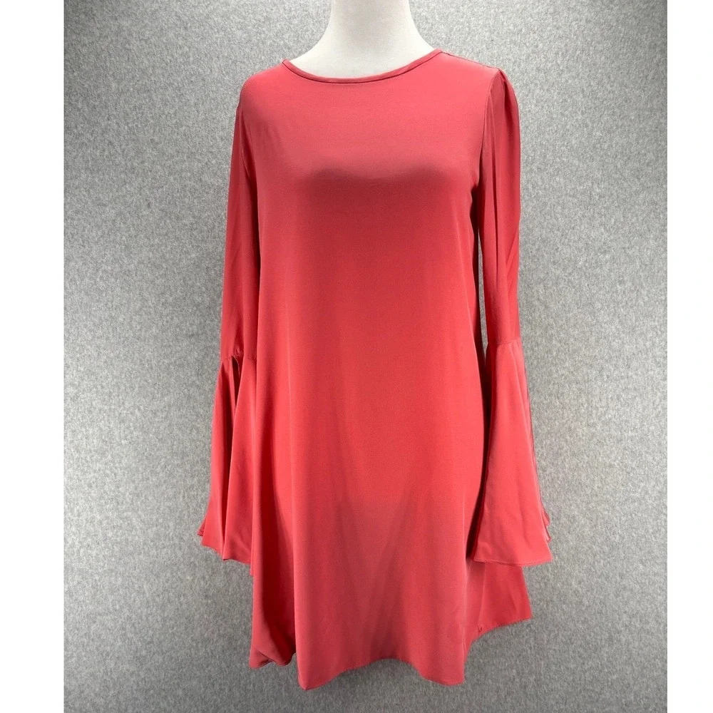 Elizabeth and James Silk Bell Sleeve Shift Dress Size S Ethereal whimsical retro - Picture 1 of 16
